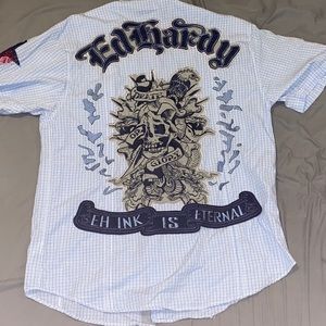 Ed Hardy Button Up T-Shirt